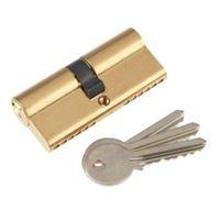 Diall 70mm Brass Plated Euro Cylinder Lock