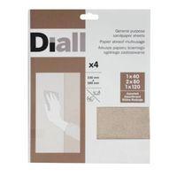 diall mixed grit assorted sandpaper sheet pack of 4