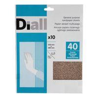 diall 40 coarse sandpaper sheet pack of 10