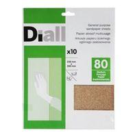 Diall 80 Medium Sandpaper Sheet Pack of 10
