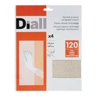 Diall 120 Fine Sandpaper Sheet Pack of 4