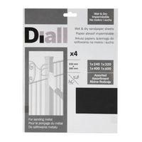 Diall Mixed Grit Assorted Sandpaper Sheet Pack of 4