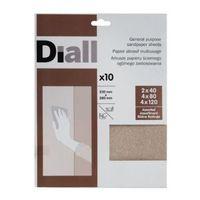 Diall Mixed Grit Assorted Sandpaper Sheet Pack of 10