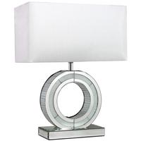 Diamond Crush Small O Lamp with White Shade