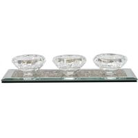 diamond crush gold triple tealight holder