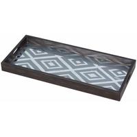 Diamond Medium Rectangular Light Aged Mirror Tray