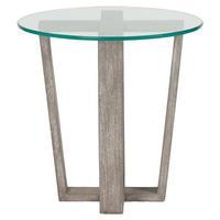 distressed rock round side table natural