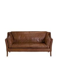 dillon leather high back 2 seater sofa