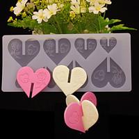DIY 3D Love Heart Brick Shape Chocolate Plugin Mold for Cake Decoration Silicone Material
