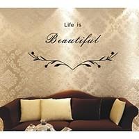 DIY Wall Stickers Wall Decals, Life is Baautiful PVC Wall Stickers