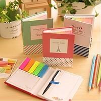 different shape self stick notes set with ballpoint penrandom color