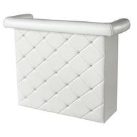 Diamond Bar Unit In White Faux Leather With Diamanté