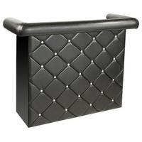 Diamond Bar Unit In Black Faux Leather With Diamanté