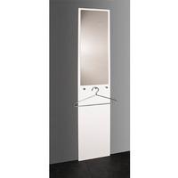 diego2 wooden hallway mirror in white with 3 hooks