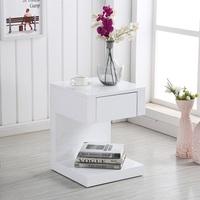 Dixon Bedside Table In White High Gloss With 1 Drawer