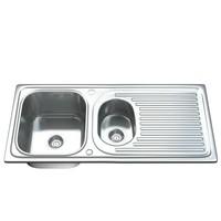 Dihl KS-1502-WST2 1.5 Bowl Stainless Steel Kitchen Sink with Drainer and Waste - Chrome