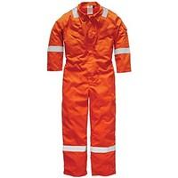 dickies fr5401 or 58r size 68 pyrovatex lightweight coverall orange