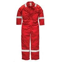 dickies fr5401 rd 48t size 118 pyrovatex lightweight coverall red