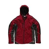 Dickies Mens Workwear Two Tone Softshell Jacket Red Black JW7010R