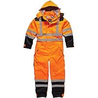 Dickies SA7000 ORN3XL Size 3X-Large Waterproof Hi Vis Safety Coverall - Orange/Navy Blue