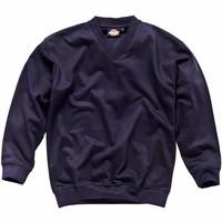 Dickies SH11150 NV S Size Small V-Neck Sweatshirt - Navy Blue