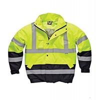 dickies mens high visibility viz two tone pilot jacket orange sa7005