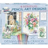 Dimensions Paintworks Pencil by Numbers Flowers and Pets Kit