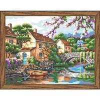 dimensions paintworks paint by numbers village canal paint kit