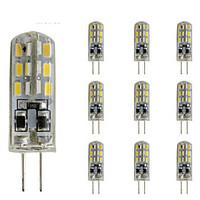 Dimmable Silica Gel BinPin G4 Gu4 Led Bulb Mini Spotlight Bulb 12V DC 24 SMD 3014 Red/Green/Blue/White/Warm White(10 Pieces)
