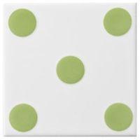 Dice Spot Lime Ceramic Wall Tile (L)100mm (W)100mm