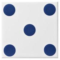 Dice Spot Blue Ceramic Wall Tile (L)100mm (W)100mm