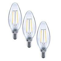 Diall E14 2W LED Filament Candle Light Bulb Pack of 3