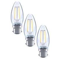 Diall B22 2W LED Filament Candle Light Bulb Pack of 3