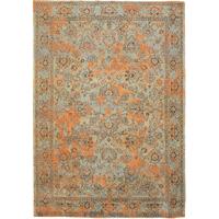 Distressed Light Blue Oran Floral Flatweave Rug 60 x 90 - Louis de Poortere