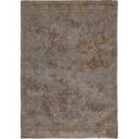 Distressed Grey Beige Medallion Flatweave Rug 140 x 200 - Louis de Poortere