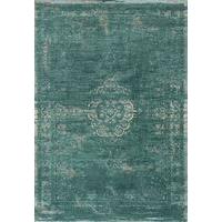 Distressed Jade Green Traditional Medallion Rug - Louis De Poortere 140x200