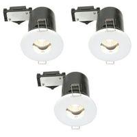 diall fire rated white gloss led fixed downlight 35 w pack of 3