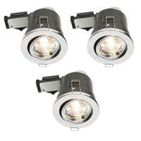 Diall Fire Rated Chrome Effect LED Tilt Downlight 3.5 W Pack of 3