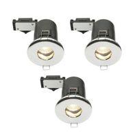 Diall Fire Rated Chrome Effect LED Fixed Downlight 3.5 W Pack of 3