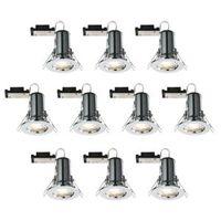 Diall Fire Rated Chrome Effect LED Fixed Downlight 3.5 W Pack of 10