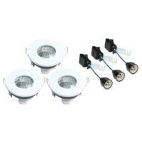 Diall White Gloss LED Fixed Downlight 4.8 W Pack of 3