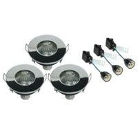 diall chrome effect led fixed downlight 48 w pack of 3