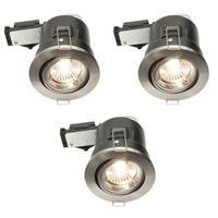 Diall Fire Rated Brushed Chrome Effect LED Tilt Downlight 3.5 W Pack of 3