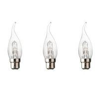 Diall B22 30W Halogen Eco Dimmable Candle Bent Tip Light Bulb Pack of 3