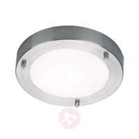 Discrete wall lamp Round, 18 cm brushed