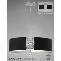 Diyas IL31174/BL Evelyn Black And Crystal Round Ceiling Pendant