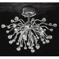 Diyas IL30870 Tizio Polished Chrome Crystal Ceiling Light