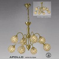 Diyas IL20692 Apollo Satin Gold And Crystal Ceiling Pendant