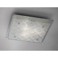 Diyas IL31283 Aries Glass Square Flush Ceiling Light