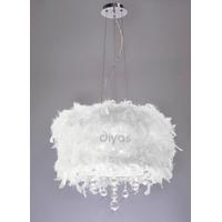 Diyas IL30742/WH Ibis Ceiling Pendant Light with White Shade